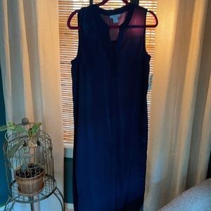 Navy X Long blouse